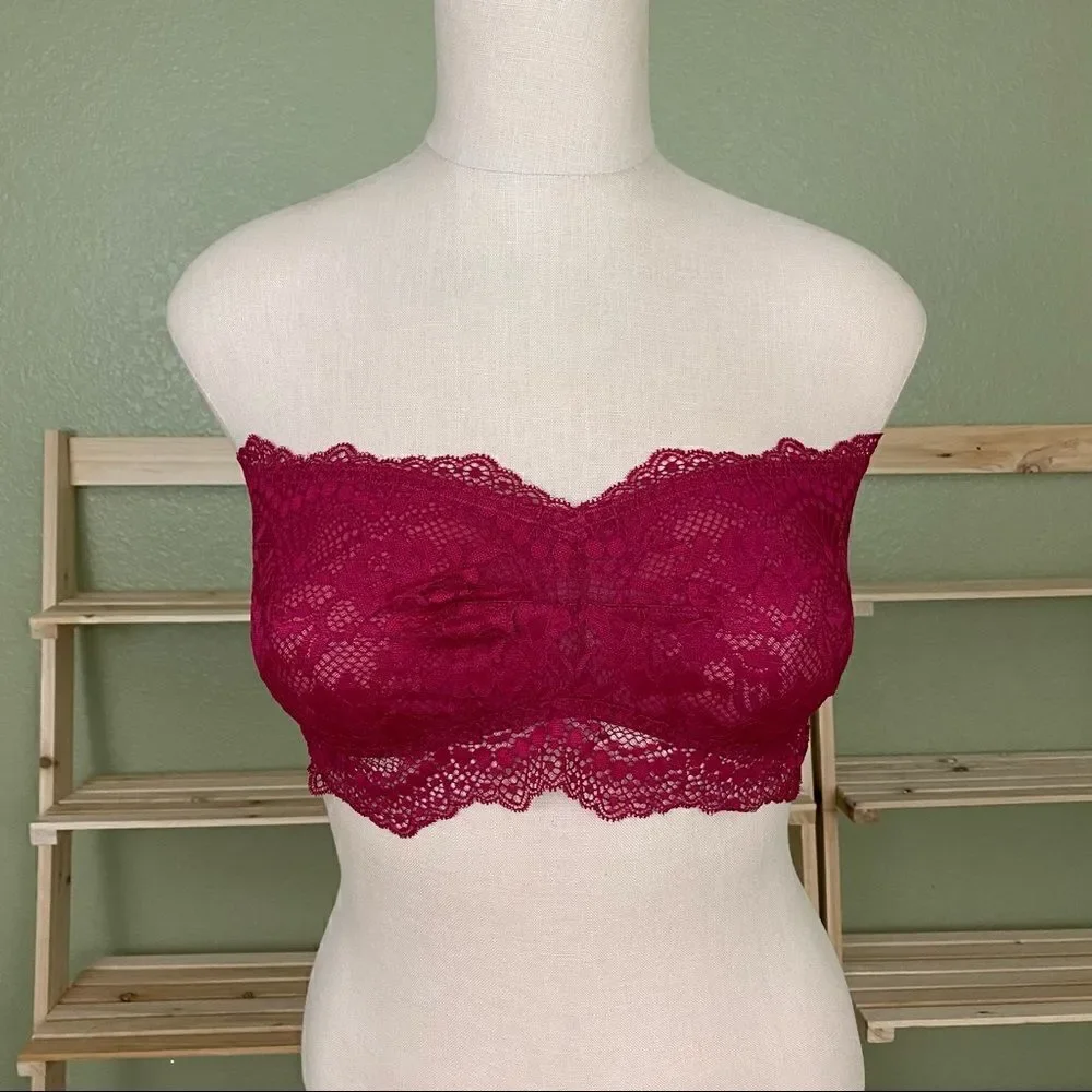 Free People Lacey Looks Bandeau Burgundy - Picture 3 of 6